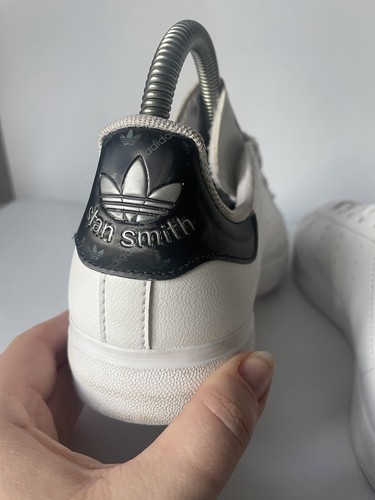 Adidas Stan Smith White and Black Trainer Sneakers Holo Primegreen UK 3 - Picture 7 of 12