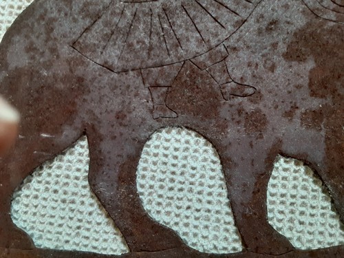Unique Antique Wrought Iron Plaque Two Dogs Ridden by a Woman and a Man - Picture 7 of 7