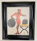 ANNIE LEE PAINTING-Framed-African American—Litho On Canvas-Black Glossy Frame-VG