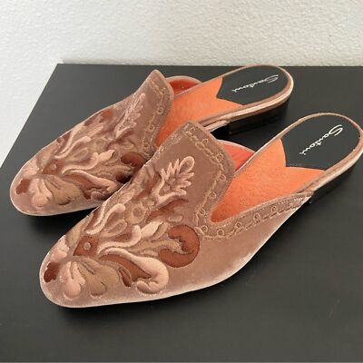 Santoni Shoes Embroidery Mules Flats Pointed Toe Size 36
