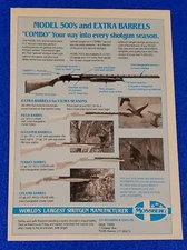 1985 MOSSBERG MODEL 500 .410 BORE, 12 & 20 GAUGE ORIGINAL SHOTGUN PRINT AD USA