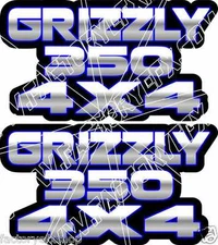 Grizzly 350 4x4 BLUE Gas Tank Graphics Decal Sticker Atv Quad plastic car window