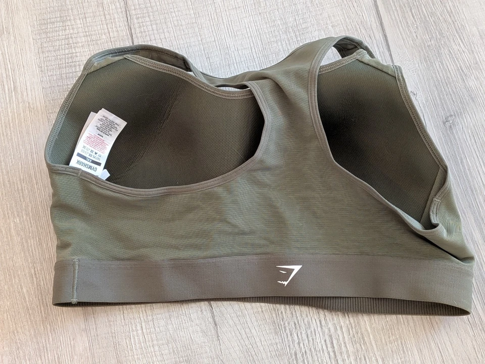 EUC GYMSHARK | Women's Forest Green Size XXL Sports Gym Bra Racerback Vented - Image 2 of 4