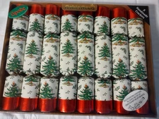 Spode Christmas Tree 8 Handmade Traditional English Party Crackers Robin Reed