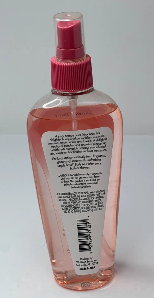 Освежающий туман для тела Simply Basic PEONY (8 жидких унций) РЕДКИЙ снят с производства - Изображение 3 из 3