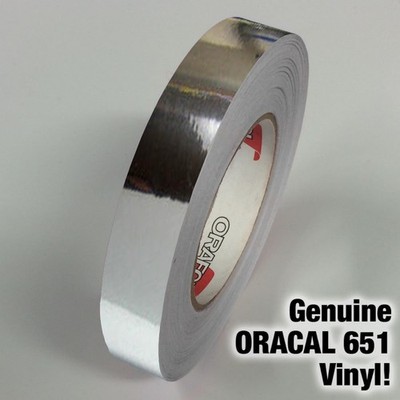 651 Gloss Silver Chrome Adhesive Vinyl Pinstripe Detailing Tape 4 Inchx30 Ft