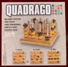 Quadrago Wood Two Player 3D Four In A Row Abstract Strategy Wood Board Game 