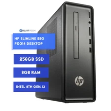 HP Slimline Desktop Computer- Intel i3 8th Gen 8GB RAM 256GB SSD Windows 11 Pro