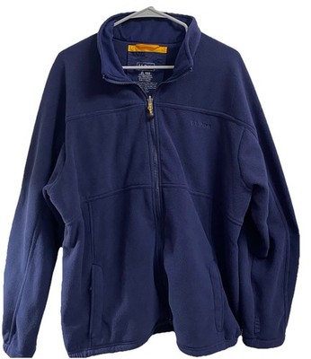 LL Bean Mens Navy Blue Fleece Jacket Full Zip Sz. XL REG. Chest 52  Length=29.5 