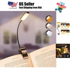 9 LED Rechargeable Book Light for Reading in Bed - Eye Caring 3 Color Tempera...