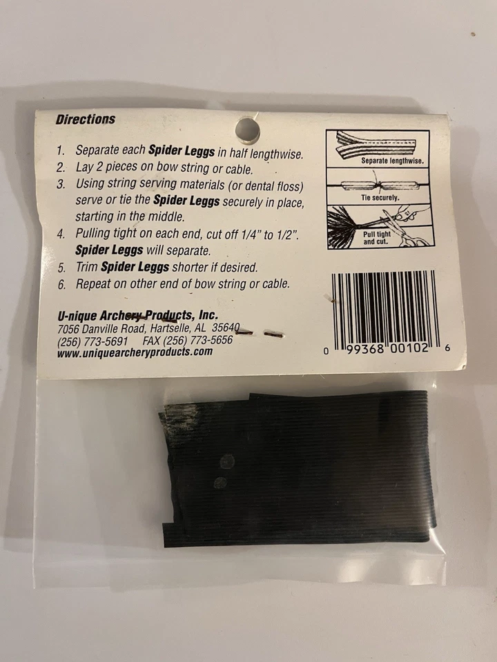 BLACK SPIDER LEGGS RUBBER TRADITIONAL ARCHERY STYLE BOW STRING SILENCERS  - Image 2 of 2