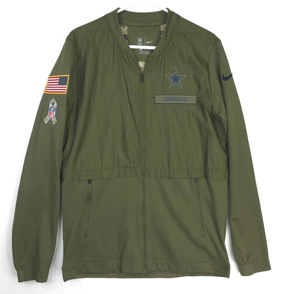 Dallas Cowboys Jacket Windbreaker Nike Salute to Service Full Zip Men's Medium - Image 2 of 4