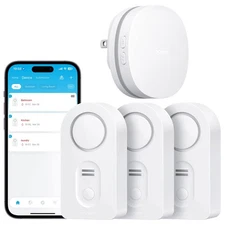 Govee WiFi Water Leak Detector 3 Packs Leak Alert with Remotely Email/APP Pus...