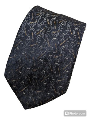 Prada Navy Silk Men's Tie 59.8 Inch Length 3.4 Inch Wide