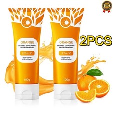 2PCS Orange Enzymes Facial Skin Exfoliating Brightening Scrub Gel All Types Skin