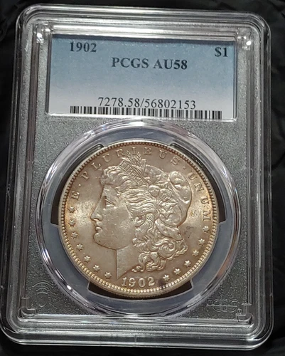 1902 Morgan $1 Dollar AU 58 PCGS Silver Coin