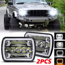 For 1984-2001 Jeep Wrangler Cherokee Xj 7x6 5x7 Led Headlights Hi-lo Beam Drl
