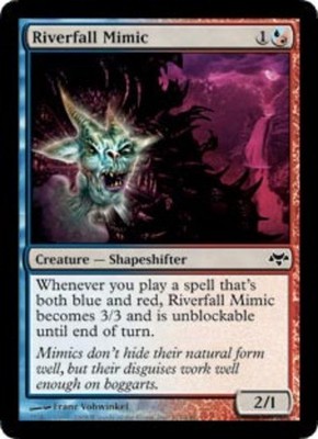 1x Heavily Played, English Riverfall Mimic - Foil - Eventide