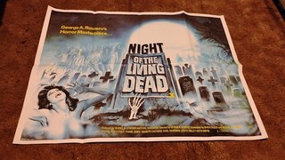 NIGHT OF LIVING DEAD RE80 ORIG BRITISH QUAD 30x40 MOVIE POSTER HORROR ROMERO