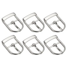 6Pcs 0.75" Single Prong Belt Buckle Oval Center Bar Buckles for Belts Silver