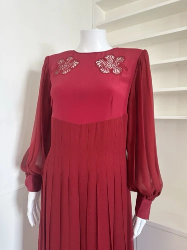 Abito midi da cocktail in seta Fendi Runway taglia IT42