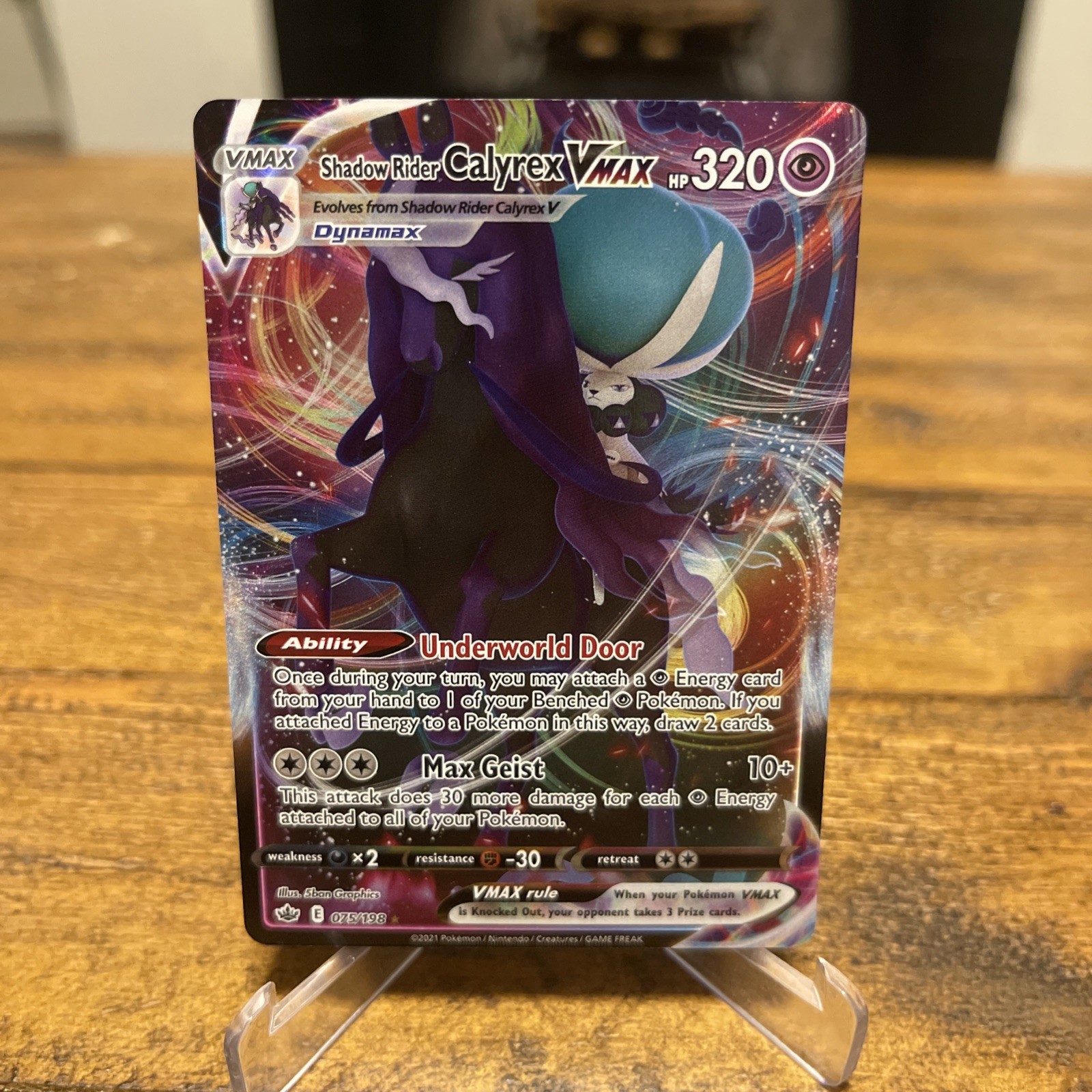 Pokémon Card Shadow Rider Calyrex VMAX 075/198 Chilling Reign Ultra Rare NM