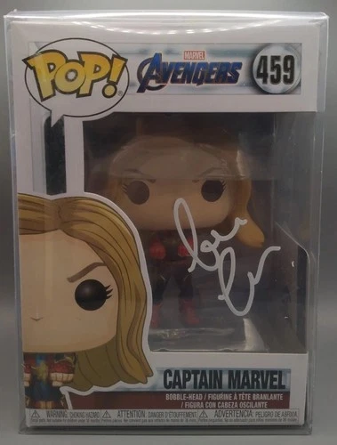 Brie Larson Captain Marvel Signed Autographed Funko Pop #459 COA #GV904545 AUTO