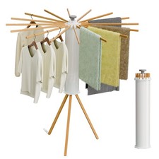 Foldable Beechwood Drying Rack 90lbs Load Tri...