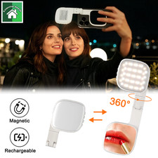 Magnetic Selfie Light Rechargeable Fill Lights with Mirror 3 Color Temp for Vlog