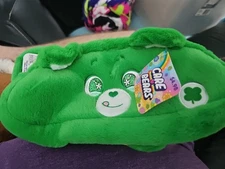 Care Bears Green Pencil Case Fuzzy & Adorable 9.5" x 5"