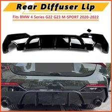 For 2020-2022 BMW 4 Series G22 G23 430i M440i M Sport Rear Diffuser Lip Black