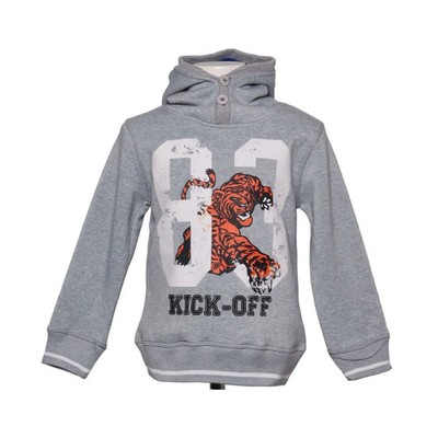E-Bound, Kapuzenpullover, Größe: 116, Grau, Polyester, Print, Fleece #0zD