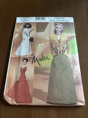Vogue Craft Sewing Pattern 7485 Vtg Madra Doll Clothes 1940 Dress Jacket Uncut