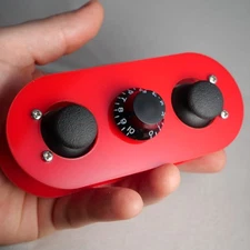 Red Acrylic Midi Controller with 2 Joysticks 2 Note Buttons and 1 Potentiometer