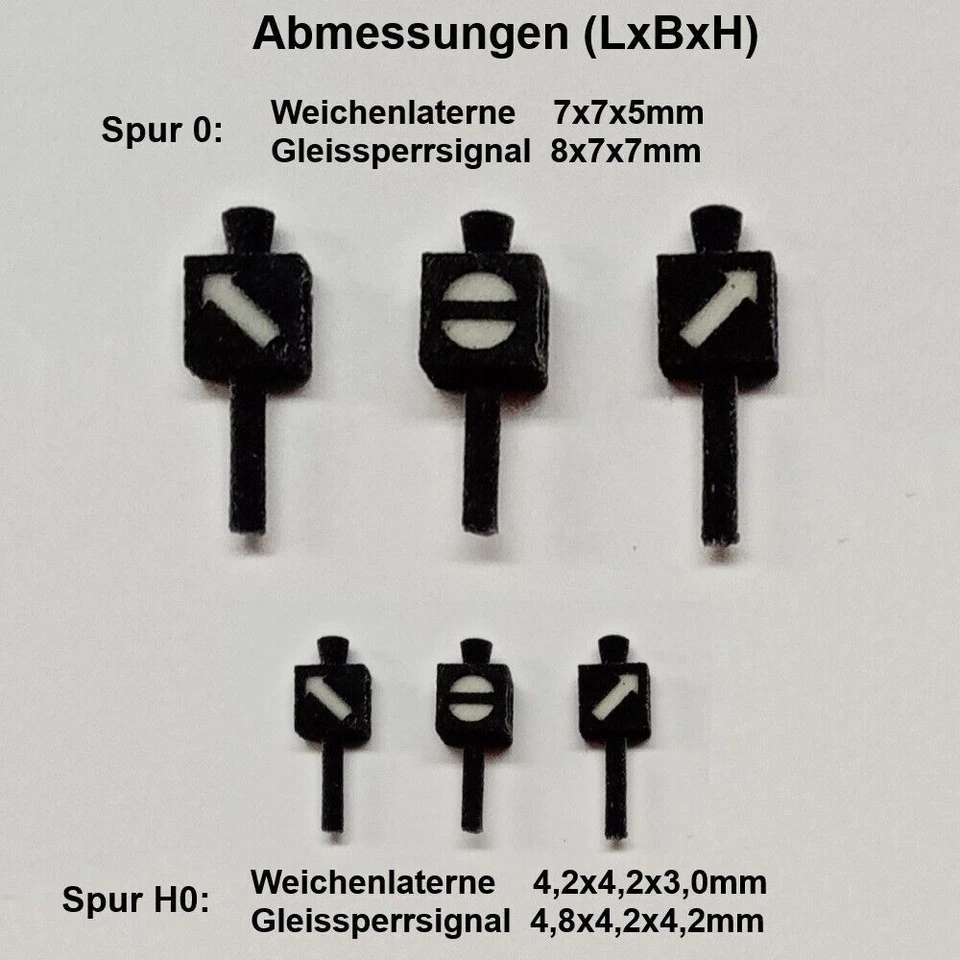 Weichenlaterne Gleissperrsignal beleuchtet LED für H0 und 0 Weichen Set Bausatz - Bild 2 von 4