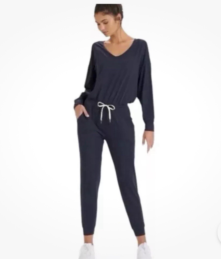Vuori Midnight Heather Blue Jumpsuit with Drawstring Pockets Size Large-image