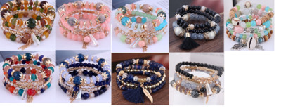 Modisches einfaches Kristallperlen mehrlagiges Armband