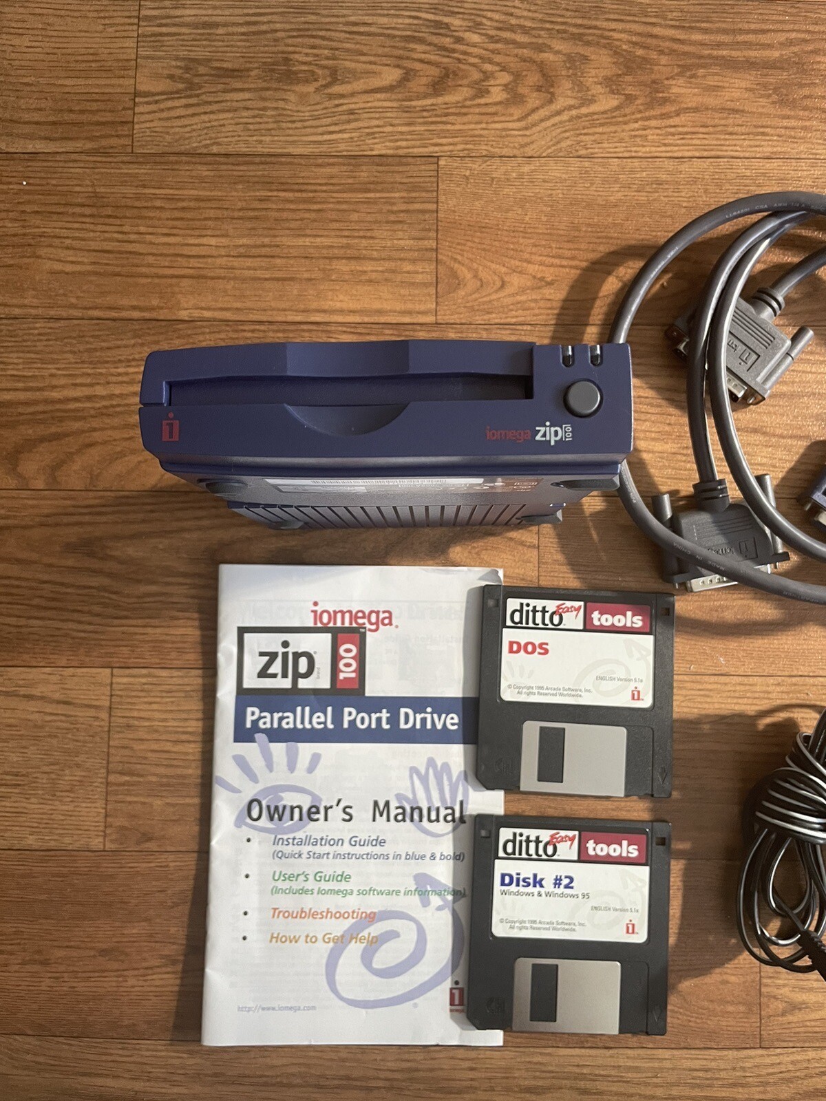 Iomega Zip 100 Parallel Port External Disk Drive Z100P2 742709109195 eBay