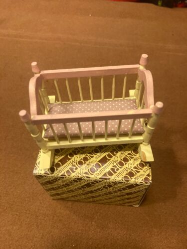 VTG  CONCORD DOLLHOUSE. PINK, OFF WHITE CRADLE #314,  NIB, BEAUTIFUL!! - Picture 1 of 3