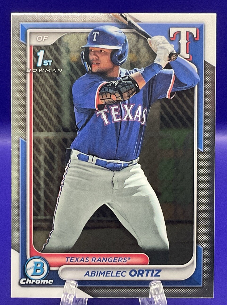 2024 Bowman Chrome Abimelec Ortiz Texas Rangers 1ST BOWMAN PROSPECT #BCP-16