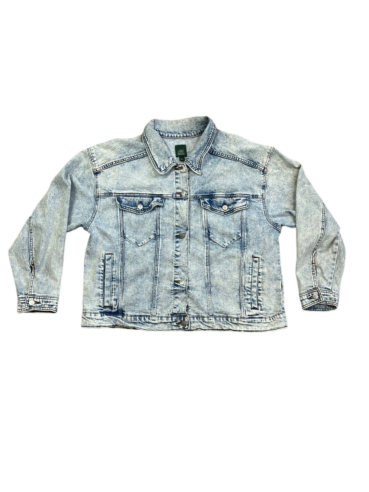 Acid Wash Denim Jean Jacket Womens 2XL Bleached - image 6