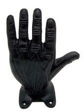 Single Black Cast Iron Left Hand Wall Hooks, Unique Home D cor, 6 Inches