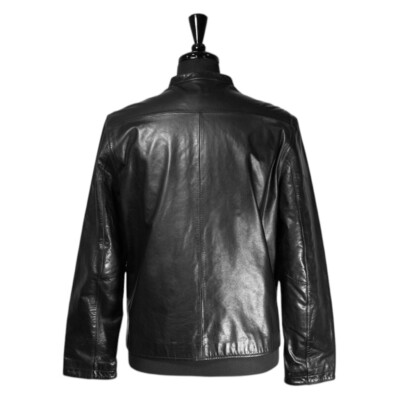 i*g様 BANANA REPUBLIC leather jacket M Banana Republic Mens Leather Jacket Black Motorcycle Biker Trucker