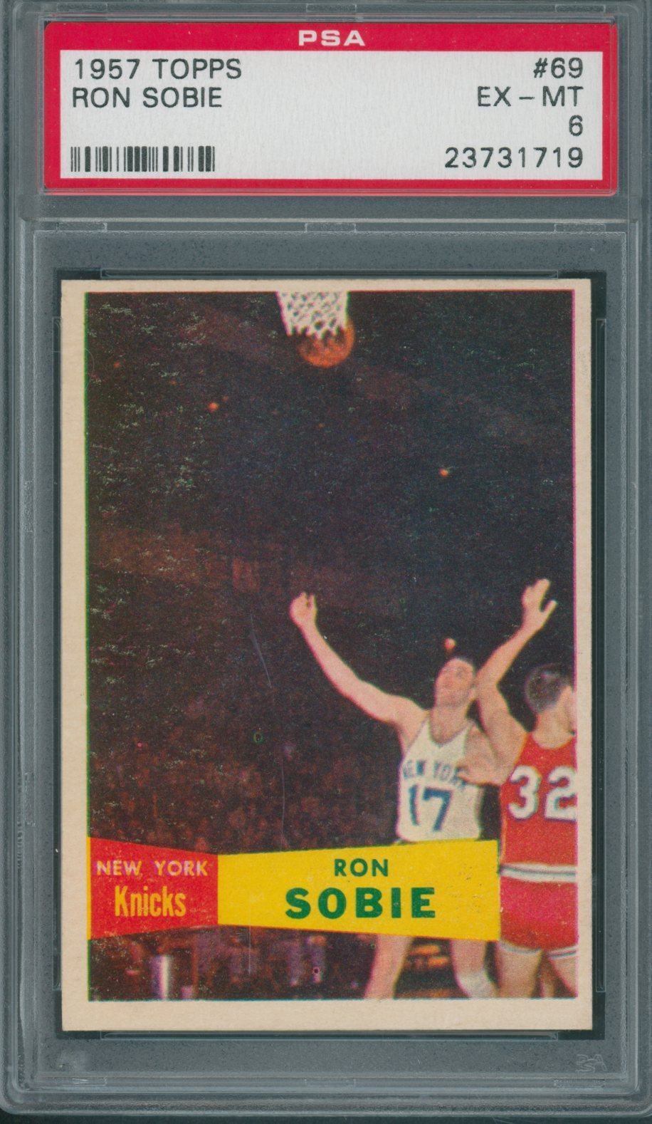 1957/58 Topps #69 Ron Sobie PSA EX-MT 6 *1719