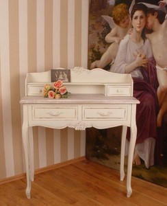 Maison De Campagne Vintage Secrétaire Blanc Antique Bois Table