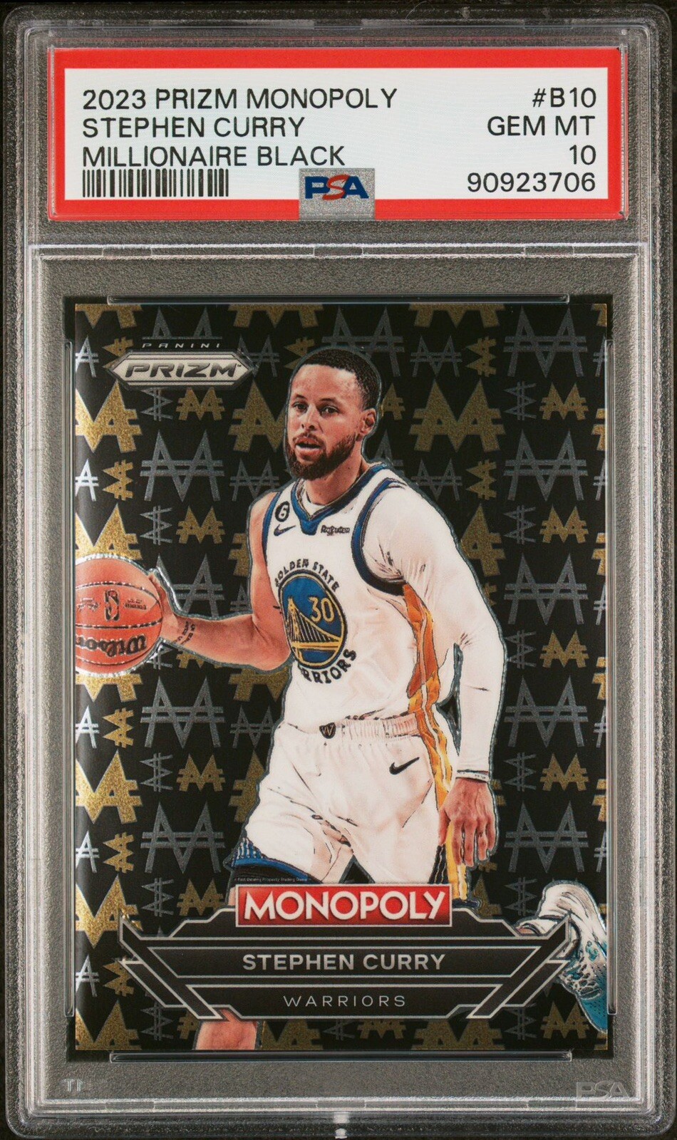 2023 Stephen Curry Prizm Monopoly #B10 Millionaire Black Rare PSA 10