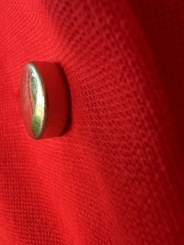 Vintage 50s 60s Saks Fifth Avenue Ave Knit Jacket Hot Tomato Red - Picture 7 of 11