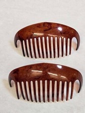2 Large 6 3/4  Vintage Goody Faux Tortoise Shell Plastic Hair Combs