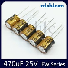 5pz Condensatori elettrolitici 470uF 25V NICHICON FW Series Audio Hi-fi