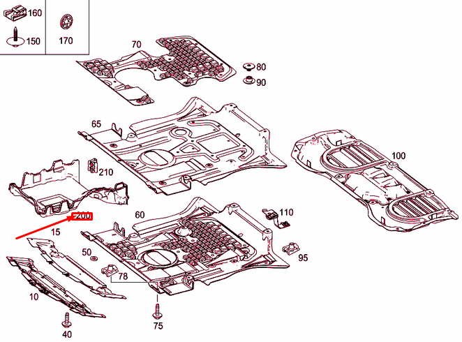 MERCEDES-BENZ GLS X166 Front Central Noise Encapsulation A6420141675